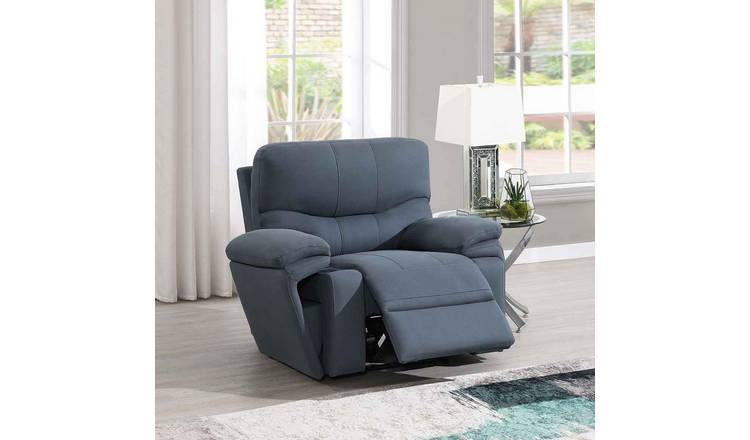 Sofa Source Flux Fabric Power Recliner Sofa - Blue