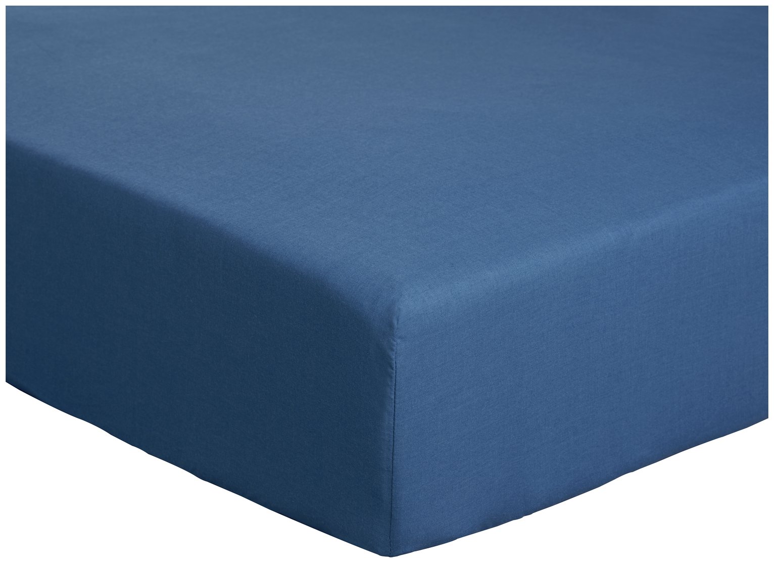 Argos Home Plain Blue Fitted Sheet - Small Double