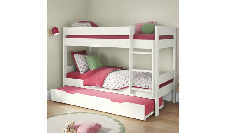 Stompa Compact Single Detachable Bunk Bed Frame With Open Trundle - White