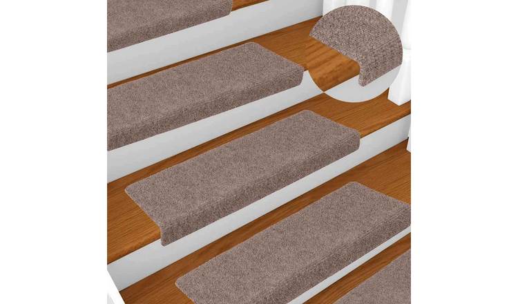 Walplus Pack of 15 Rectangular Stair Mats - Light Brown - 65 x 21 cm