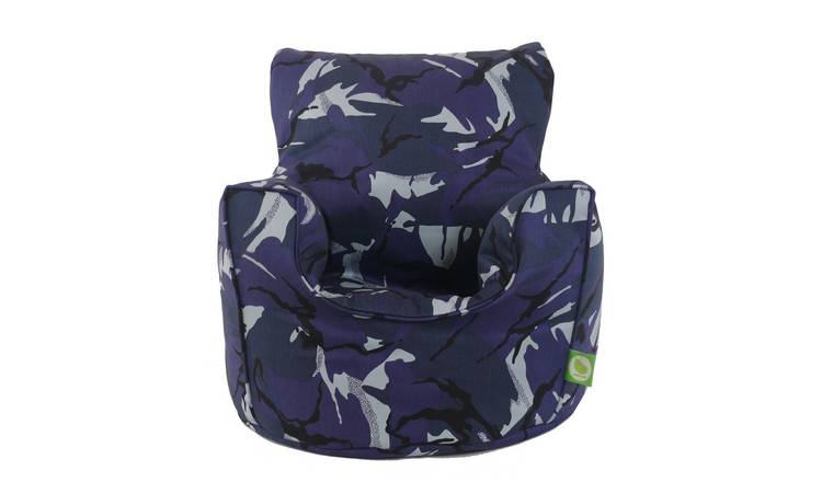 Bean Lazy Urban Camo Cotton Bean Bag Armchair Toddler Size Blue