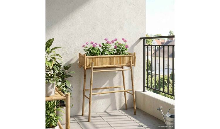 Walplus Bamboo Garden Planter - Natural - 100 x 38 x 114 cm
