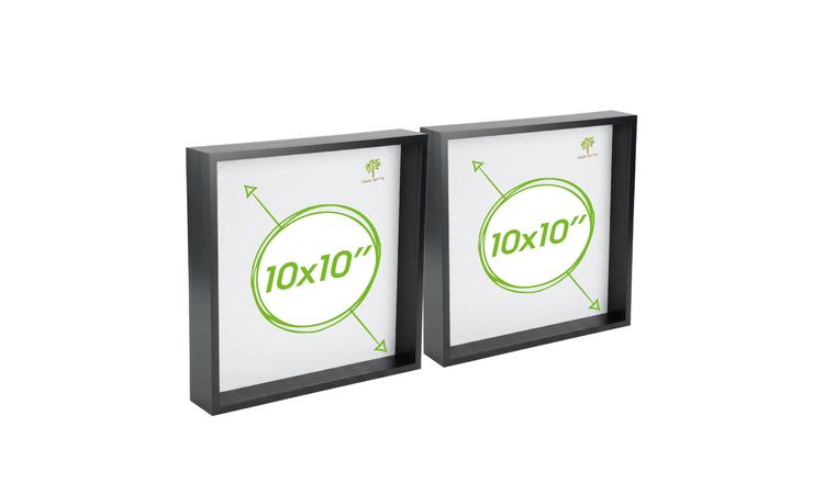 Nicola Spring 3D Deep Box Photo Frames - 10 x 10" - Set of 2 - Black