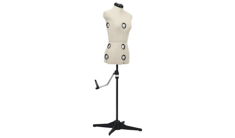 Walplus Polyester Dress Form and ABS S Adjustable Armrests - Cream and Black