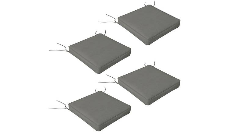 Outsunny 4 Outdoor Water Repellent Chair Cushions - Grey