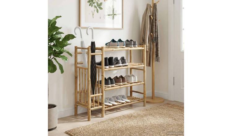 Walplus Bamboo Shoe Rack - Natural - 88 x 27 x 80 cm