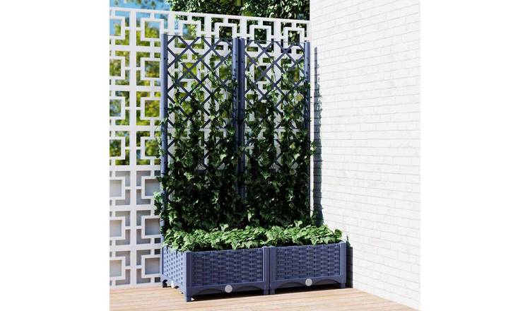 Walplus Polypropylene Garden Planter - Blue Grey - 80 x 40 x 121.5 cm