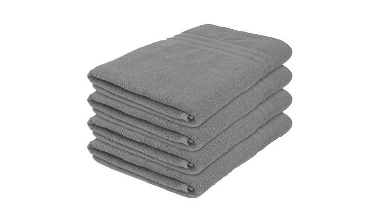 Nicola Spring Cotton Bath Sheets - Grey - Pack of 4