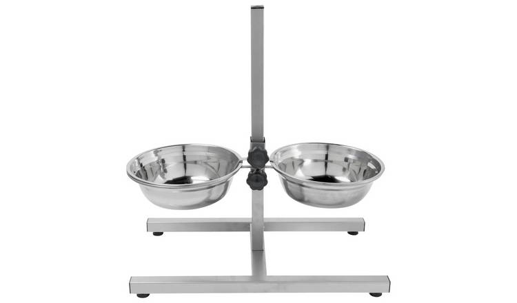 Buy Stainless Steel Dual Dog Dining Set Large Dog bowls and feeders Argos