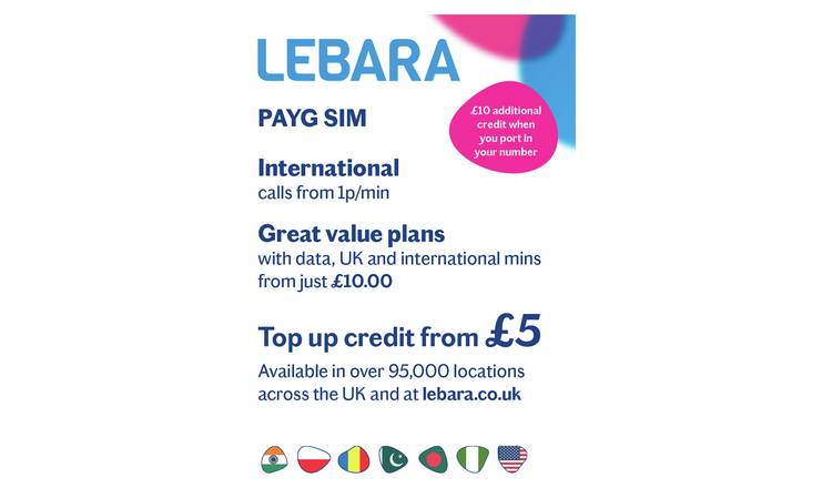 Lebara Pay As You Go SIM Card