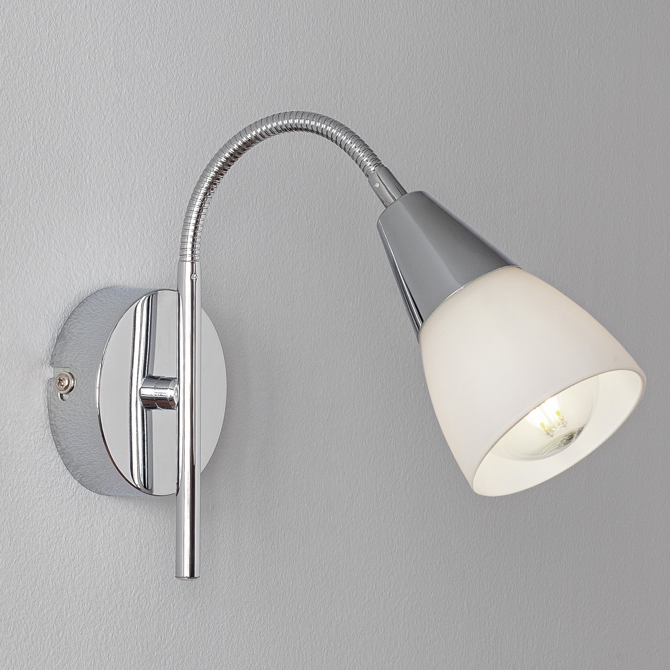 Argos Home Curico Glass Wall Light - Chrome & White