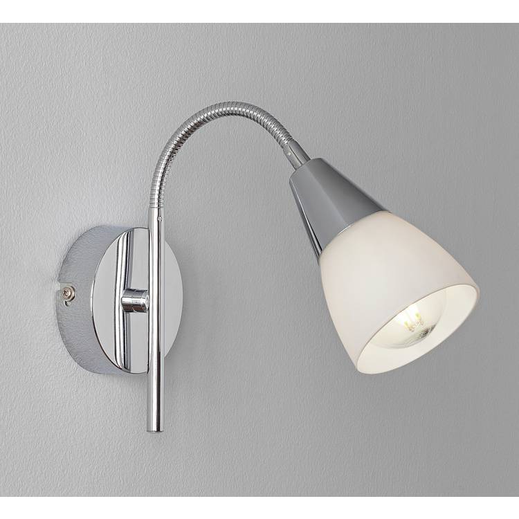 Argos Home Curico Glass Wall Light - Chrome & White 0