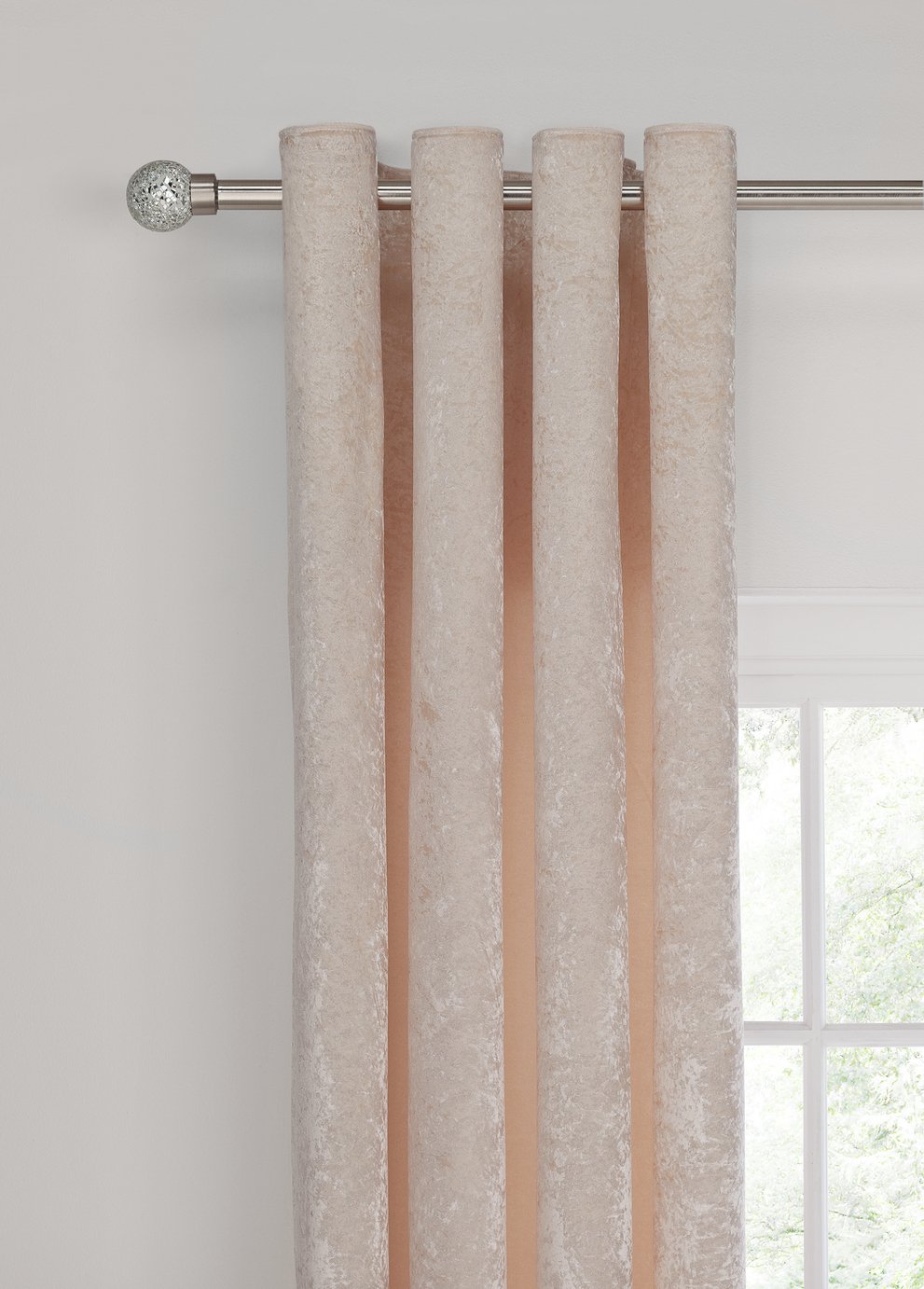 Argos Home Velvet Lined Eyelet Curtains - Champagne