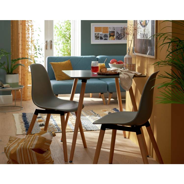 Habitat Berlin Grey Dining Table & 2 Grey Chairs 0