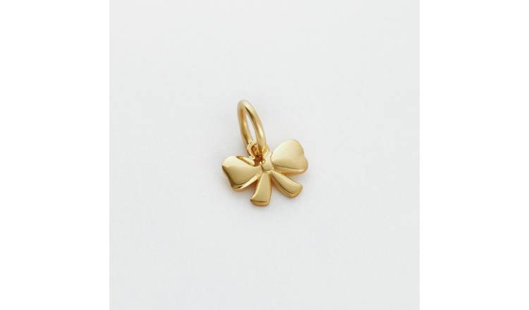 Revere Yellow Gold Plated 925 Sterling Silver Bow Charm