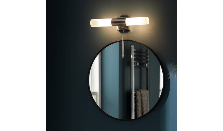 Argos Home Twin 2 Light Bathroom Wall Light - Chrome