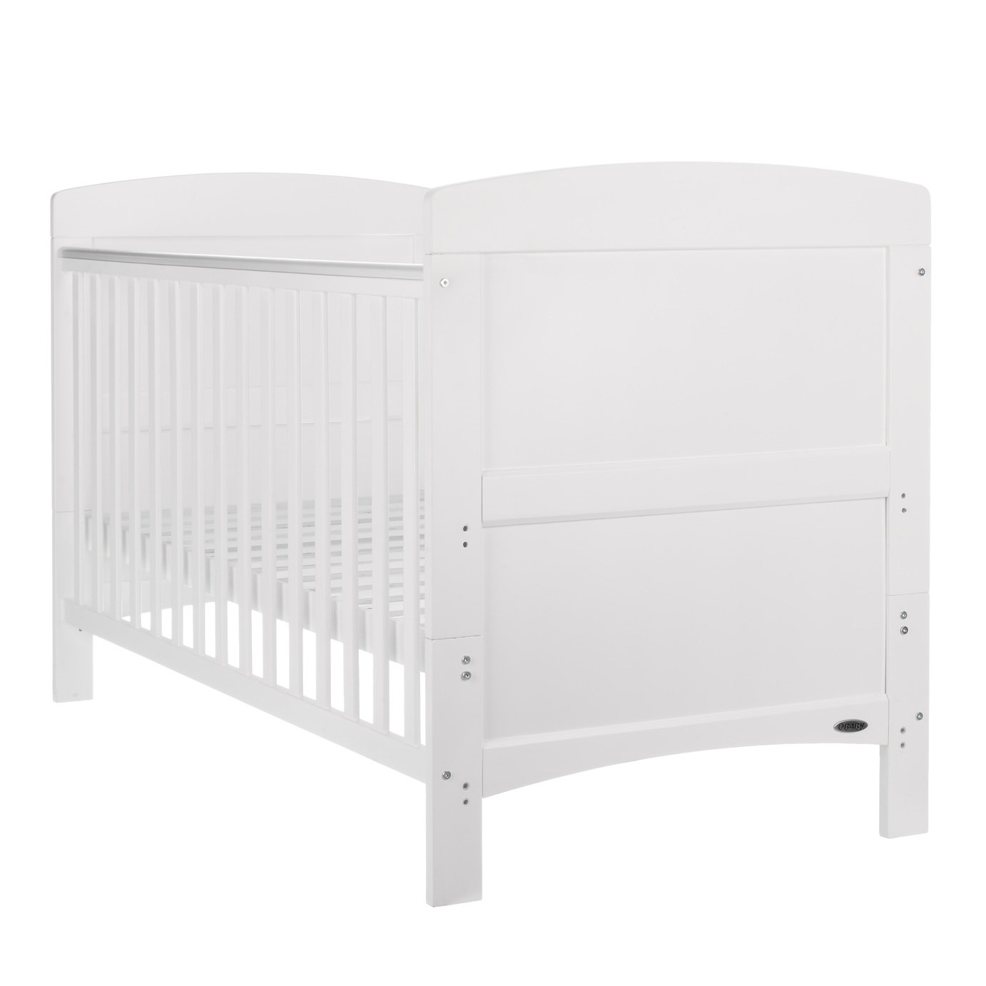 Obaby Grace Cot Bed and Fibre Mattress - White
