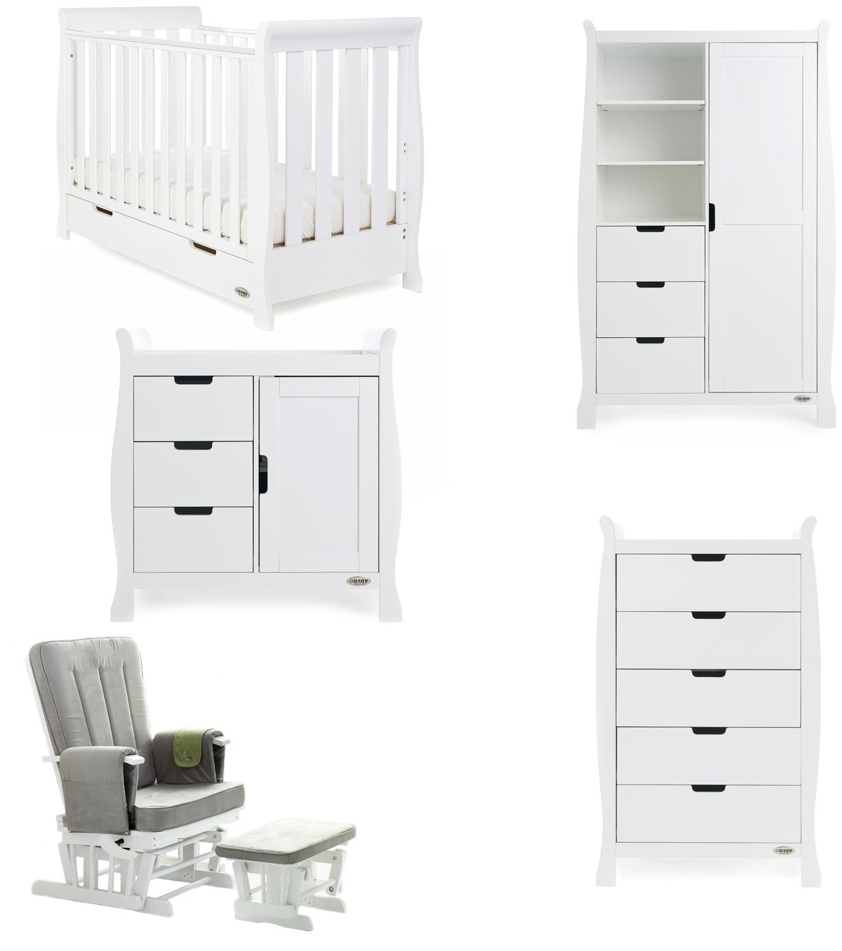 Obaby Stamford Mini 5 Piece - White