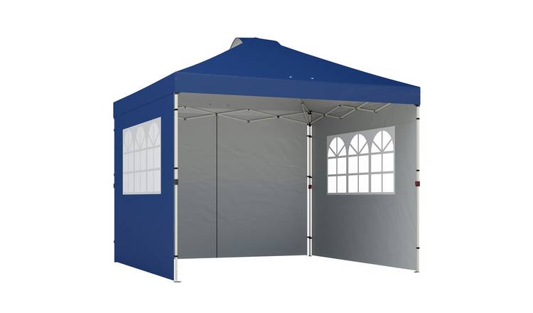 Outsunny 210D Oxford Fabric 3 Side Walls Pop Up Gazebo – Dark Blue
