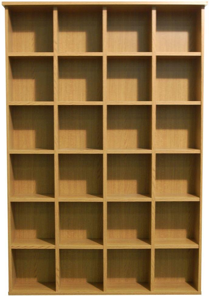 Pigeon Hole CD and DVD Media Storage - Oak Effect