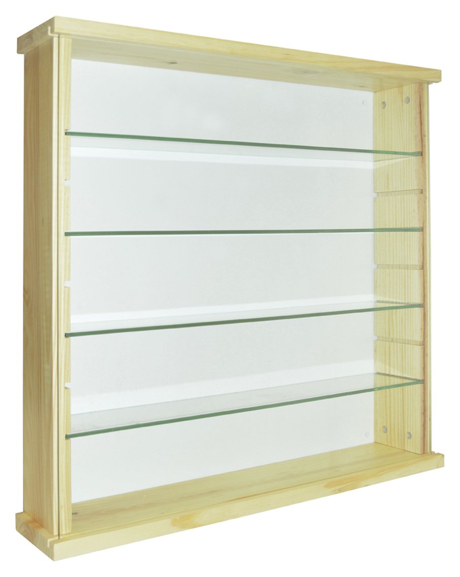 Solid Wood and Glass Display Unit - Pine