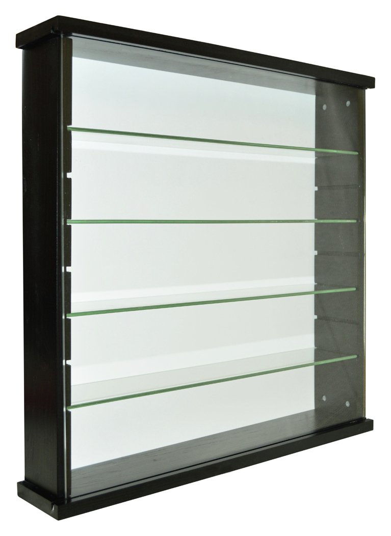 Solid Wood and Glass Display Unit - Black