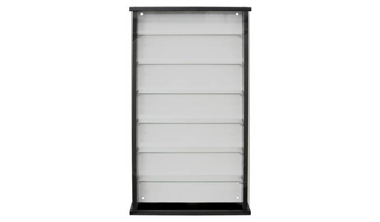 Buy Single Door Solid Wood And Glass Display Cabinet Black