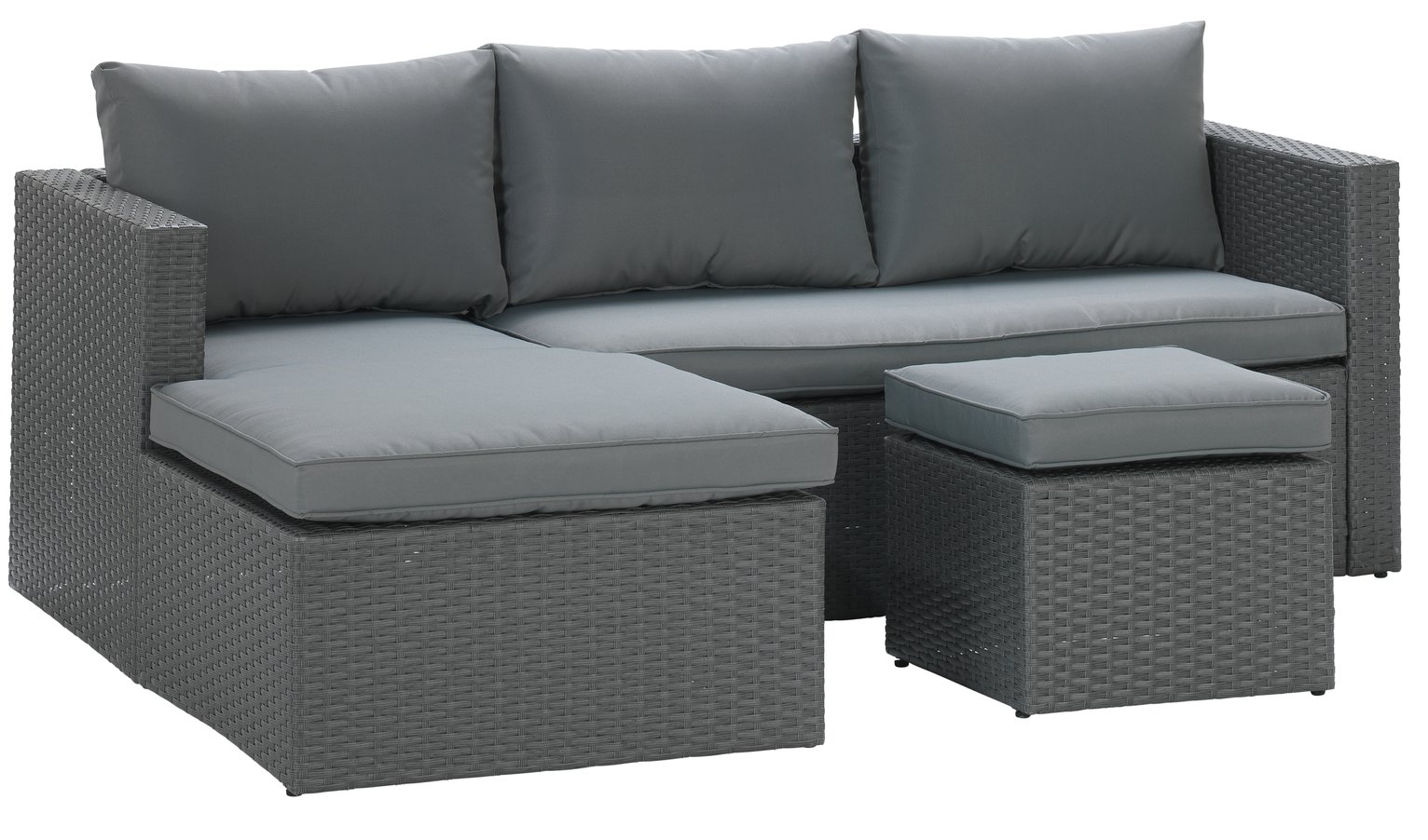 Argos Home Rattan Effect Reversible Mini Corner Sofa - Grey