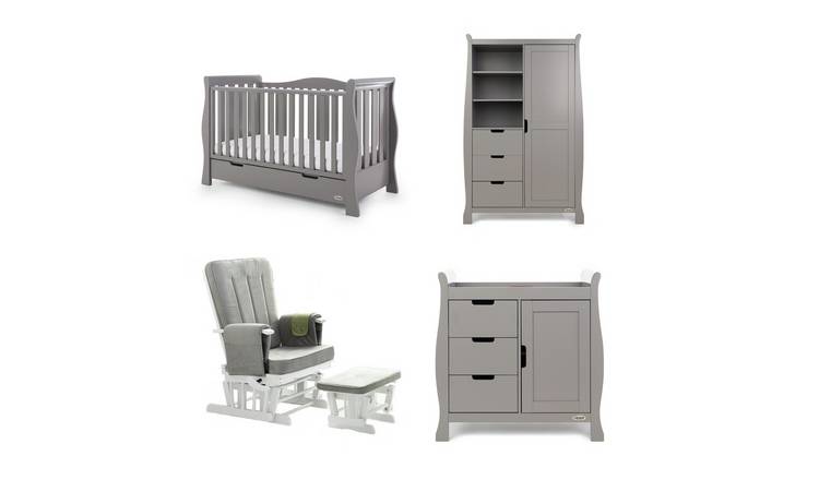 Buy Obaby Stamford Luxe 3 Piece Set Deluxe Chair Taupe Grey Nursery Furniture Sets Argos