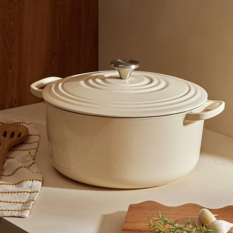 Habitat Cast Iron Cream 6.7L Casserole Dish 0