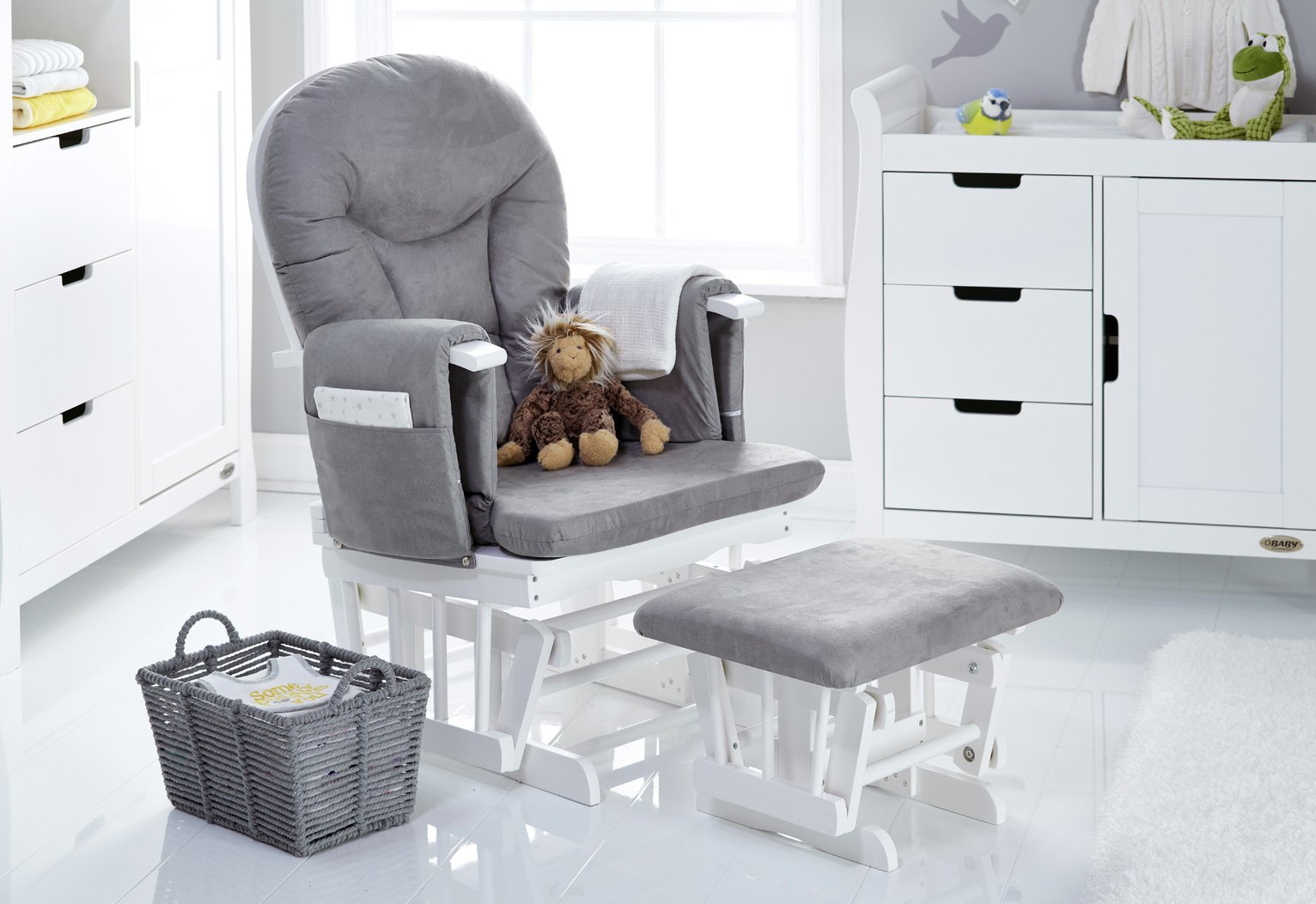 tutti bambini glider chair grey