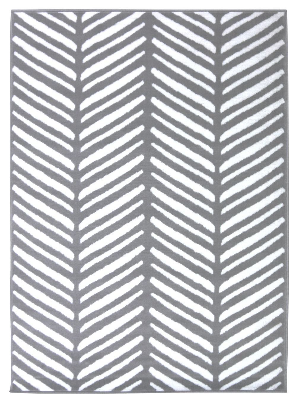 Herringbone Rug - 160x230cm - Silver (8722854) | Argos Price Tracker ...