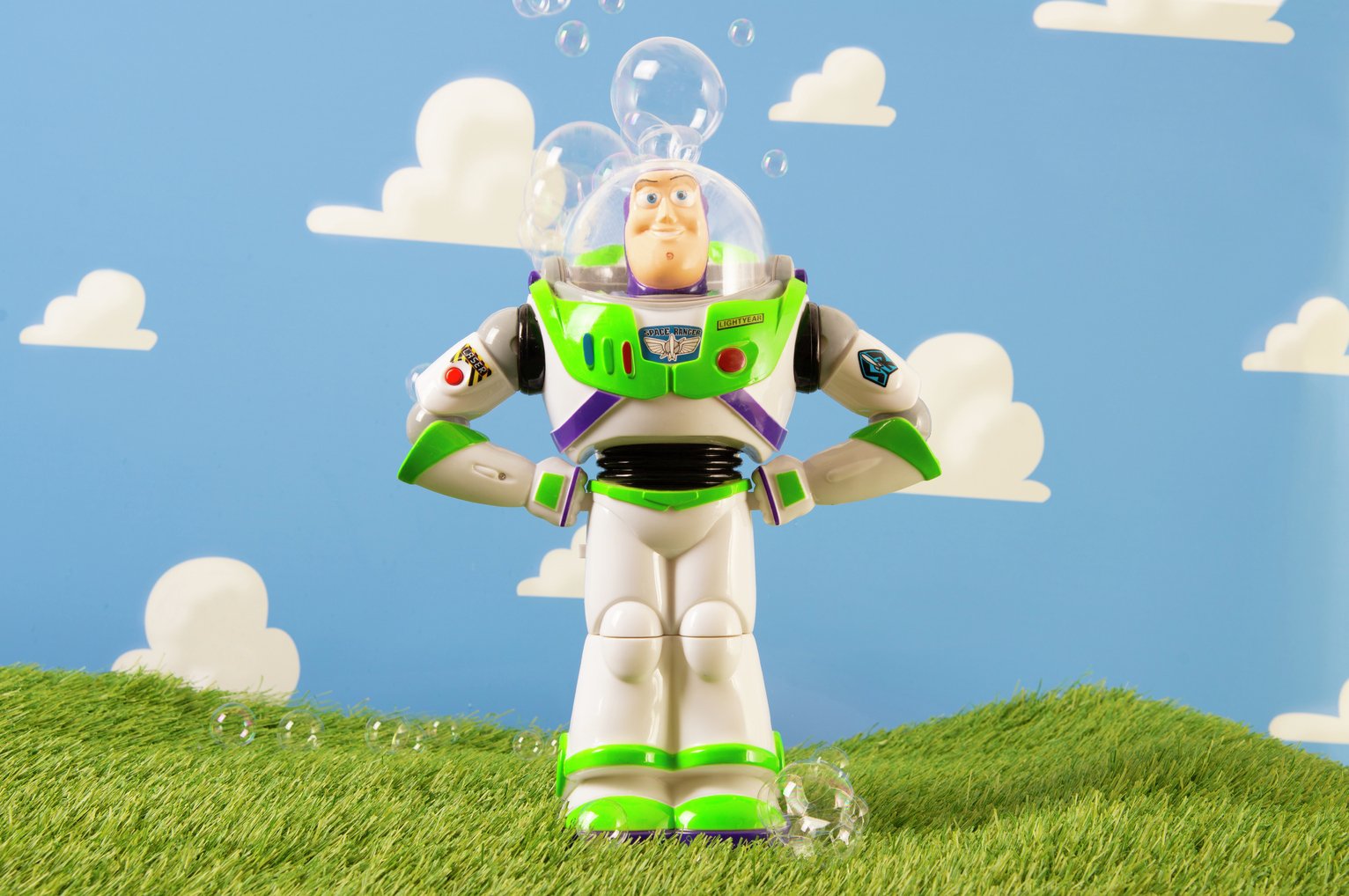 Toy Story Buzz Lightyear Light Up Bubble Blower Toy Figure 