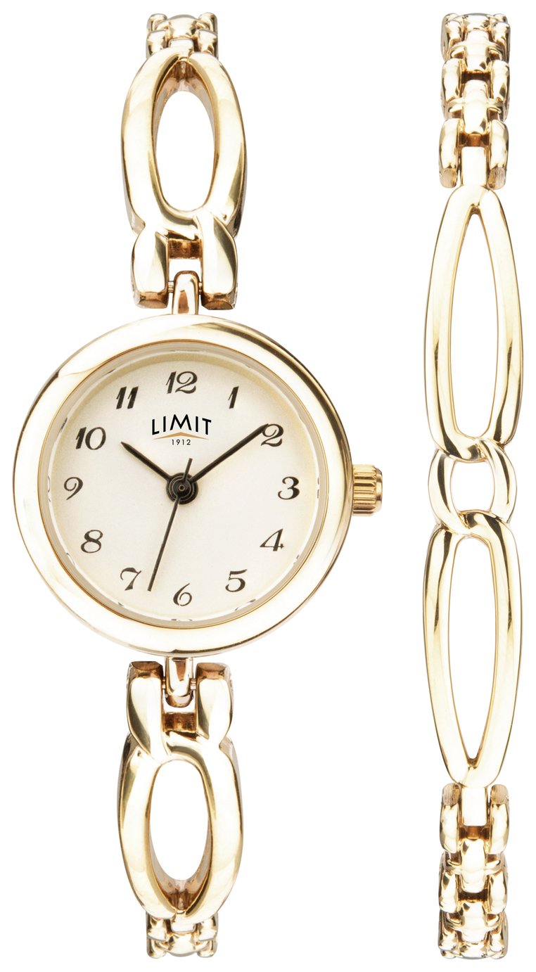 Limit Gold Plated Ladies Watch and Bracelet Set