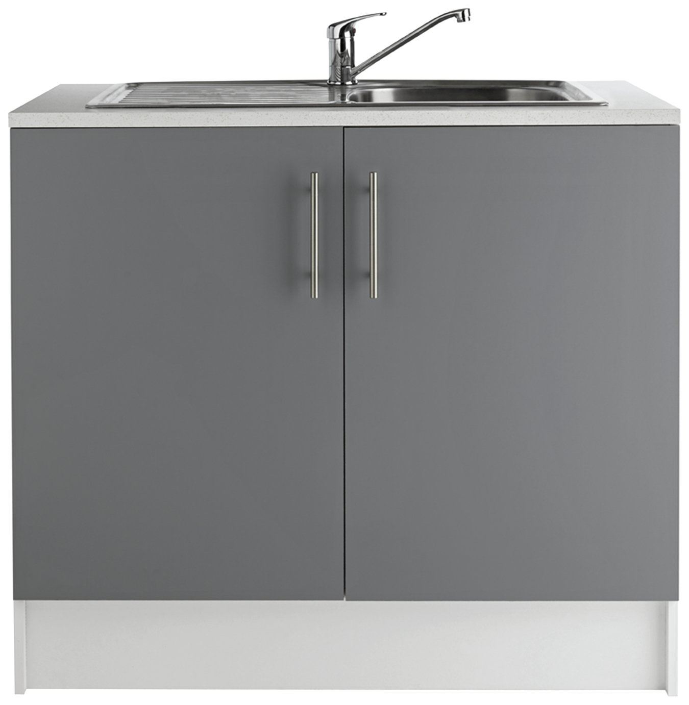 Argos Home Athina 1000mm S. Steel Kitchen Sink Unit - Grey