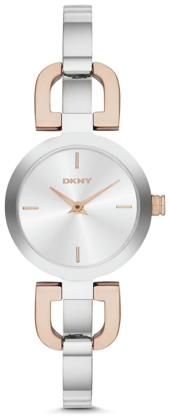 DKNY Ladies Silver Dial Stainless Steel Reade Watch