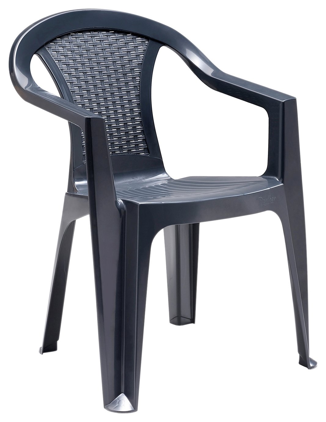 Argos Home Rattan Effect Stacking Chair - Dark Grey