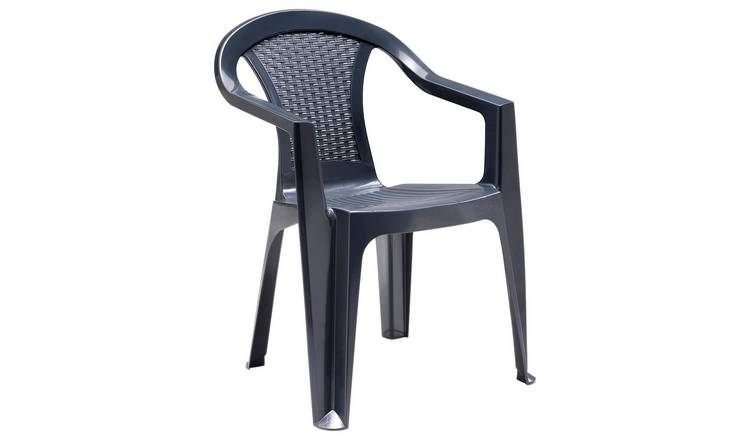 Buy Argos Home Rattan Effect Stacking Chair Dark Grey Garden