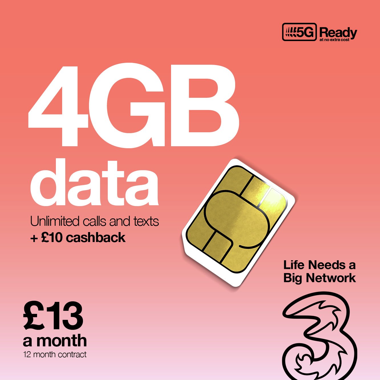 Three 4GB Data 12 Month SIM Card Review