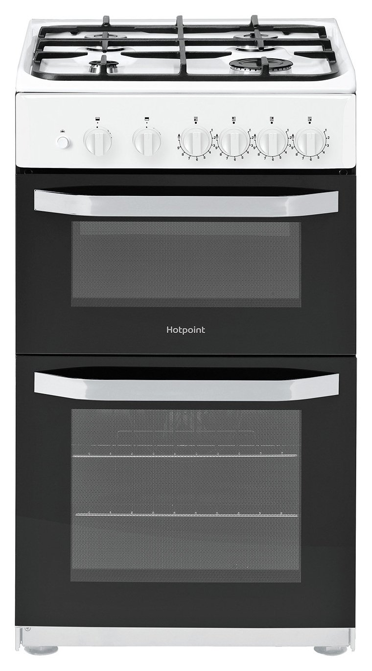 Hotpoint HD5G00KCW 50cm Twin Cavity Gas Cooker - White