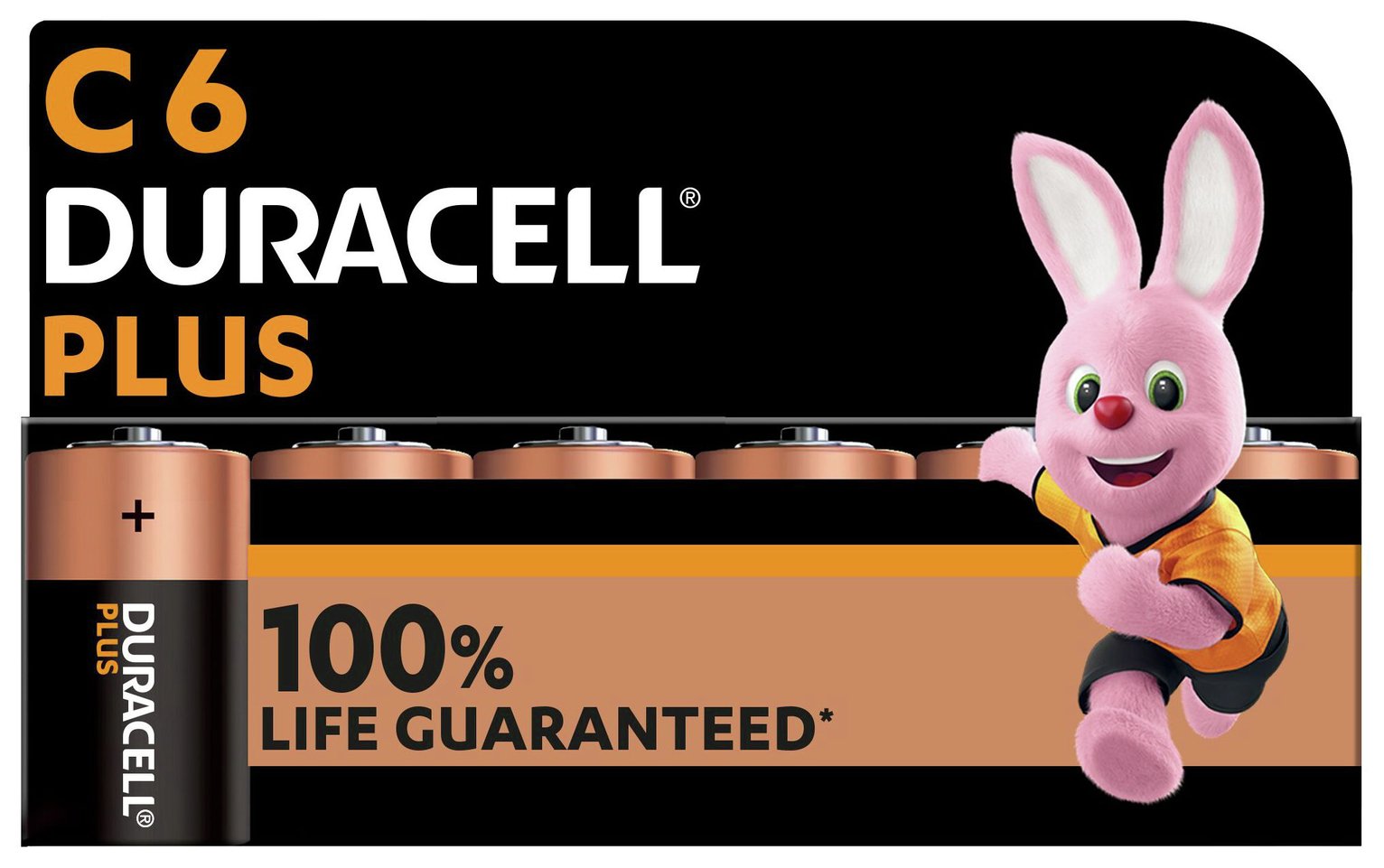 Duracell Plus Alkaline C Batteries - Pack of 6