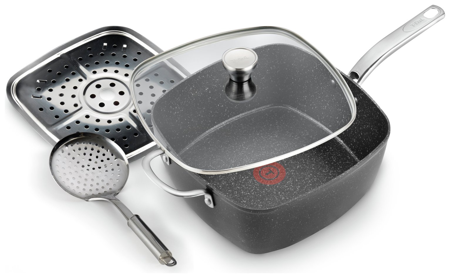 Tefal Titanium Excel All-in-One Square Pan and Glass Lid 