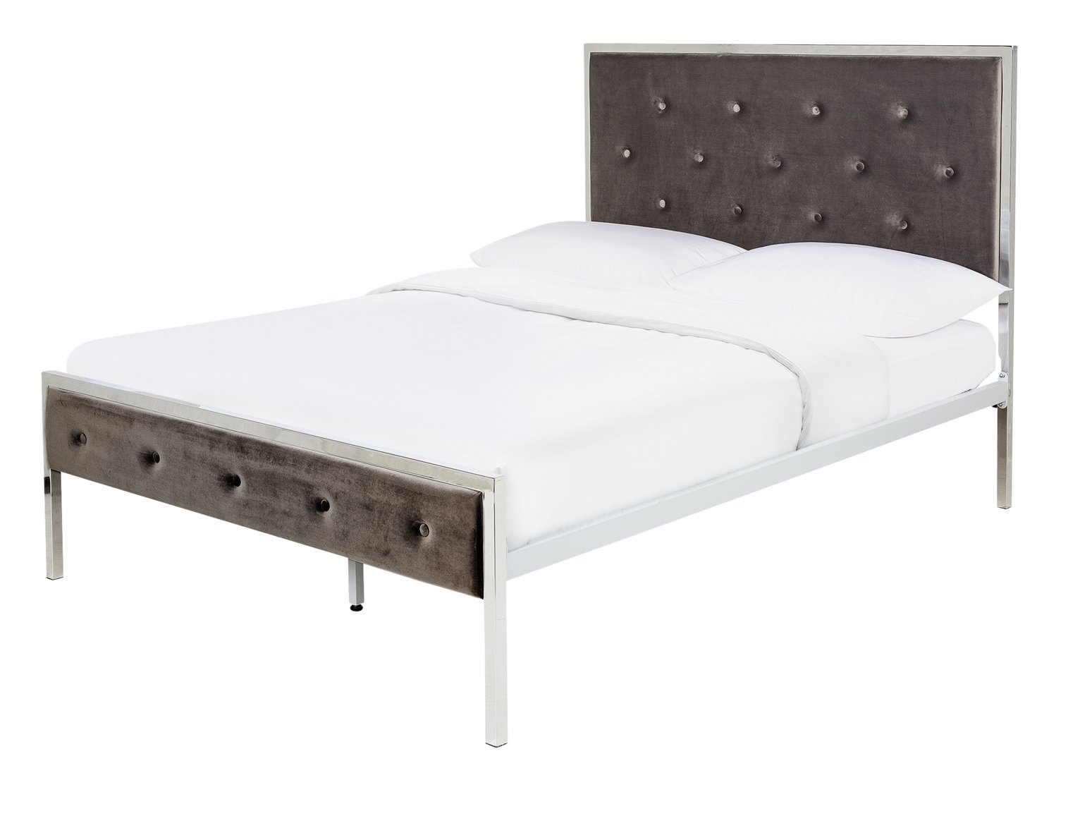 Argos Home Zara Upholstered Kingsize Bed Frame - Grey