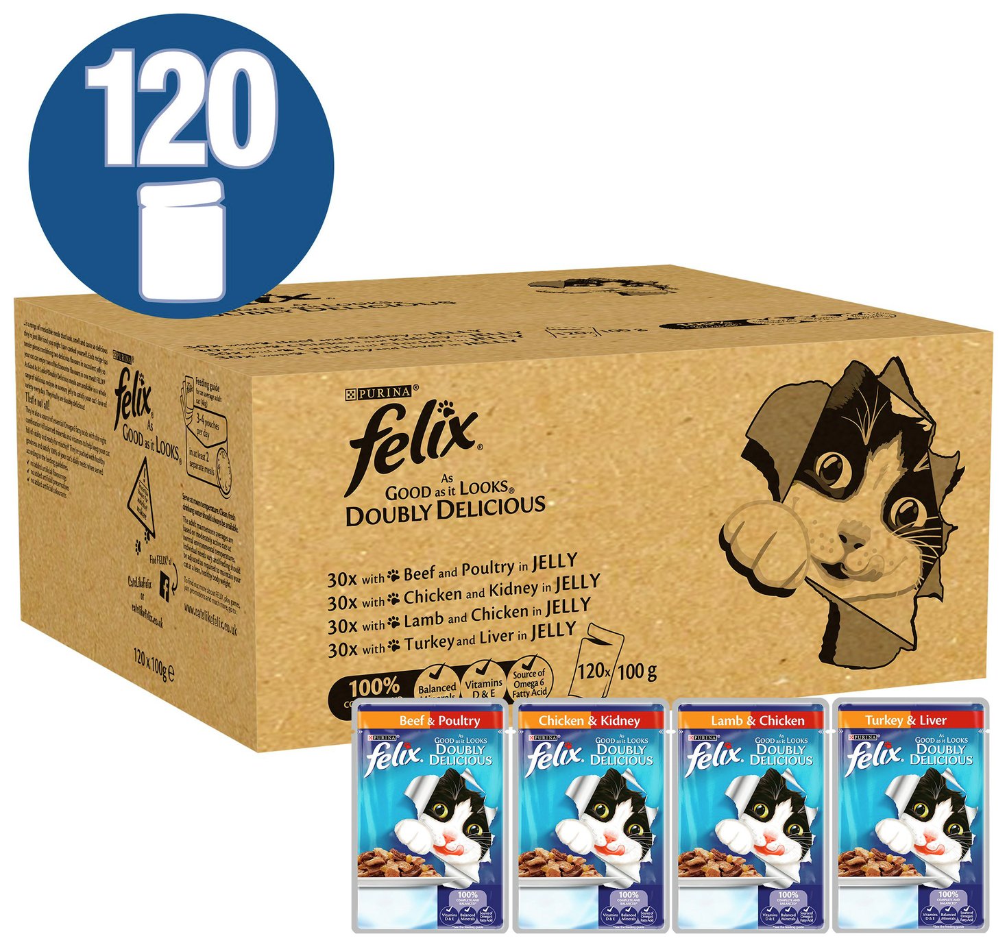Felix As Good As It Looks Doubly Delicious Cat Food 120x100g