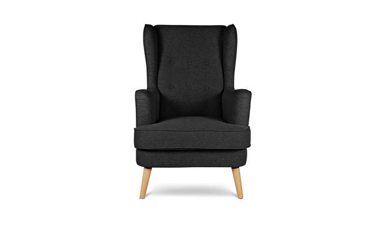 Habitat Callie Fabric Wingback Chair - Charcoal
