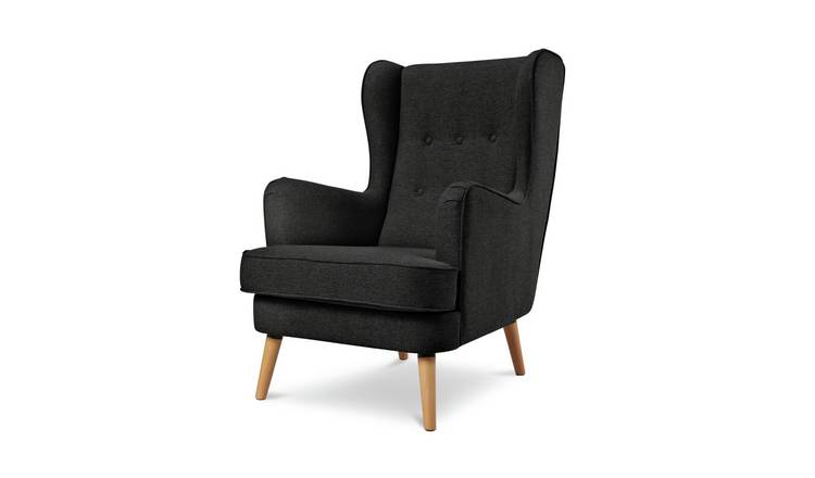 Buy Habitat Callie Fabric Wingback Chair - Charcoal | Armchairs and