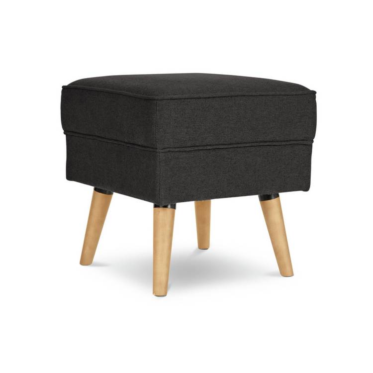 Habitat Callie Fabric Footstool - Charcoal 0