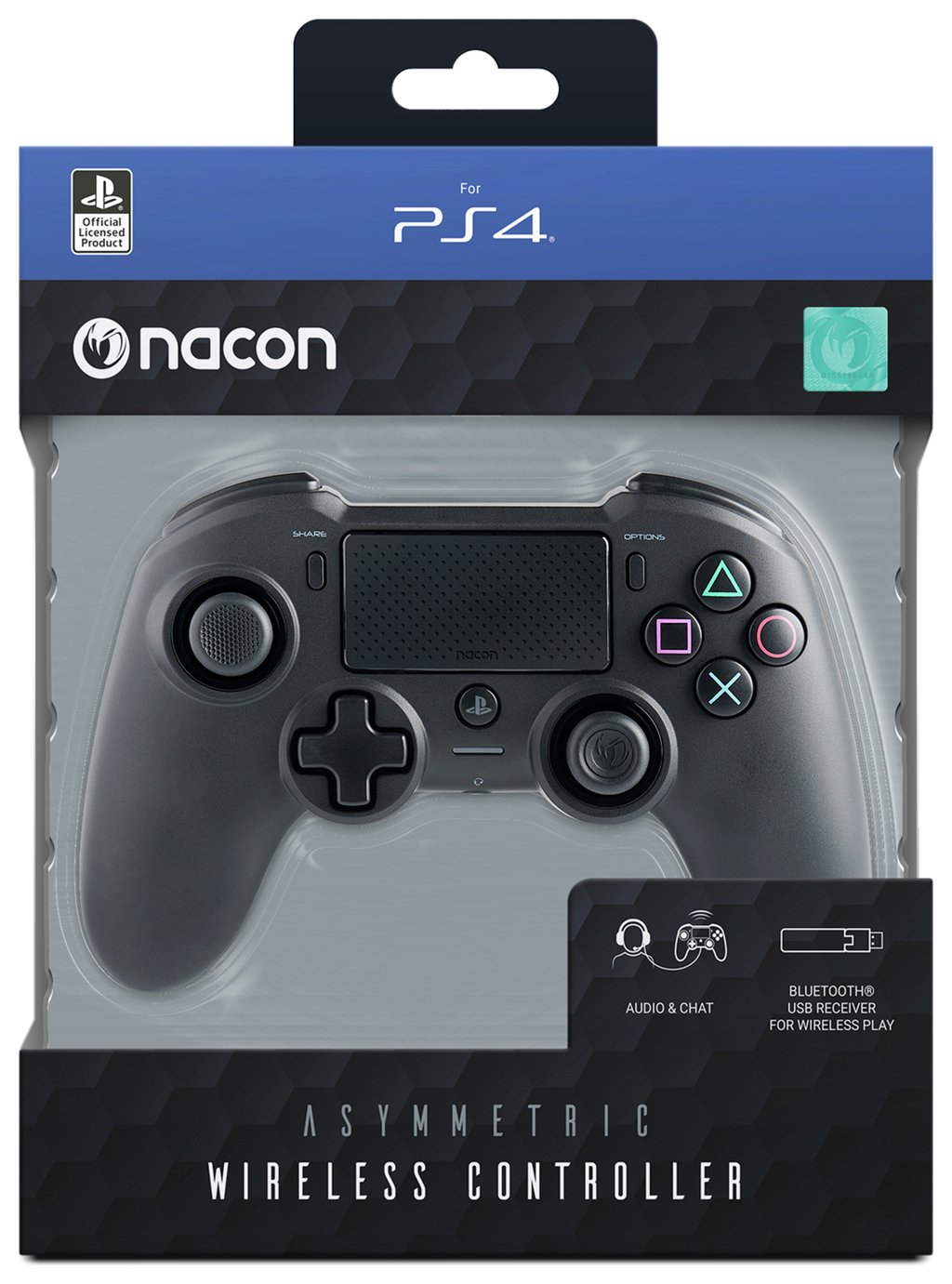 nacon asymmetric wireless controller for ps4