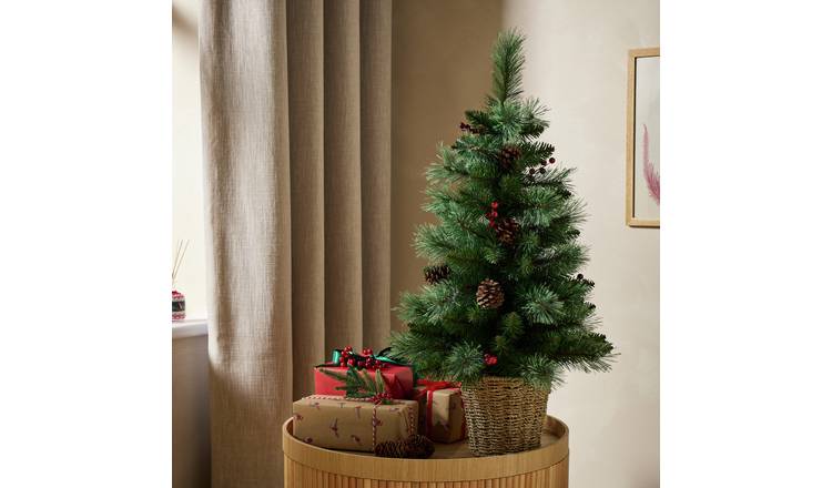 Argos Home 2.5ft Pincone and Fruit Christmas Tree