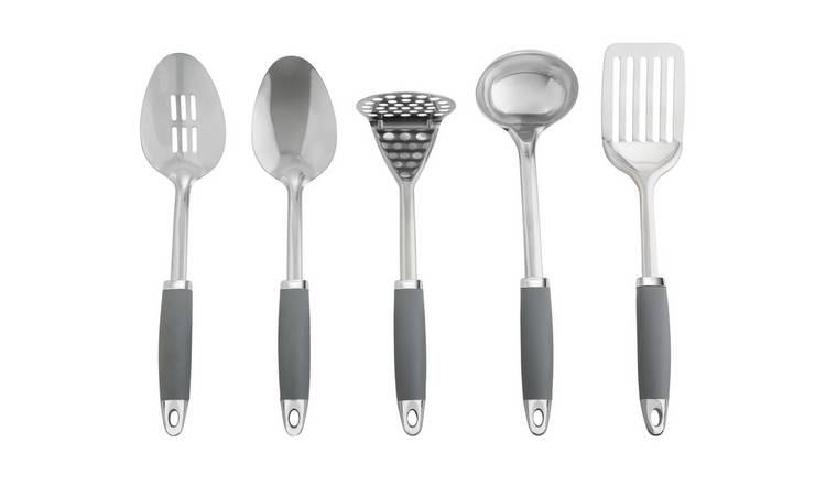 Buy Argos Home 5 Piece Stainless Steel Utensils And Caddy Grey Kitchen Utensils Argos